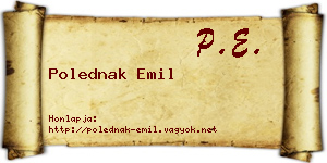 Polednak Emil névjegykártya